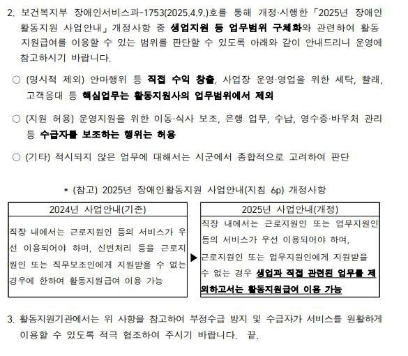 복지부 공문 이후 지자체에서 기관에 내린 생업지원 관련 공문